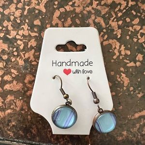 Handmade earrings.  Light blue and purple. Brand new.
